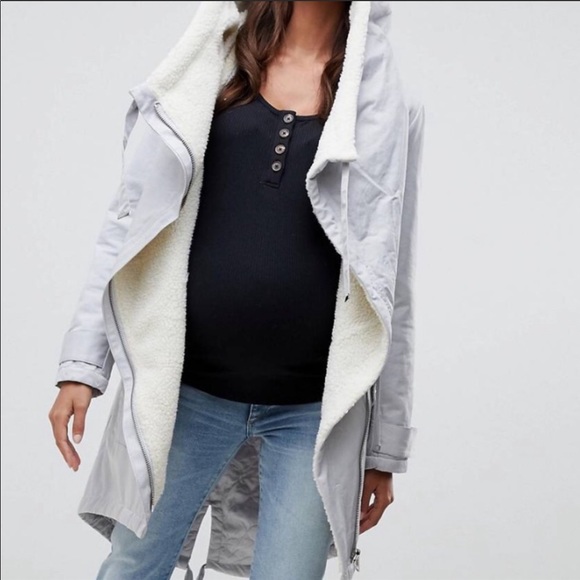 ASOS Maternity Coat baby blue - Picture 4 of 5